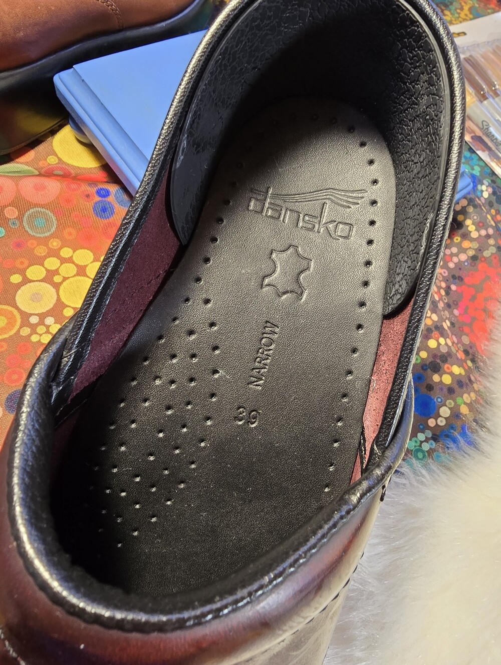 Dansko Professional Cordovan Cabrio Leather Slip-On Clogs - Picture 9 of 11